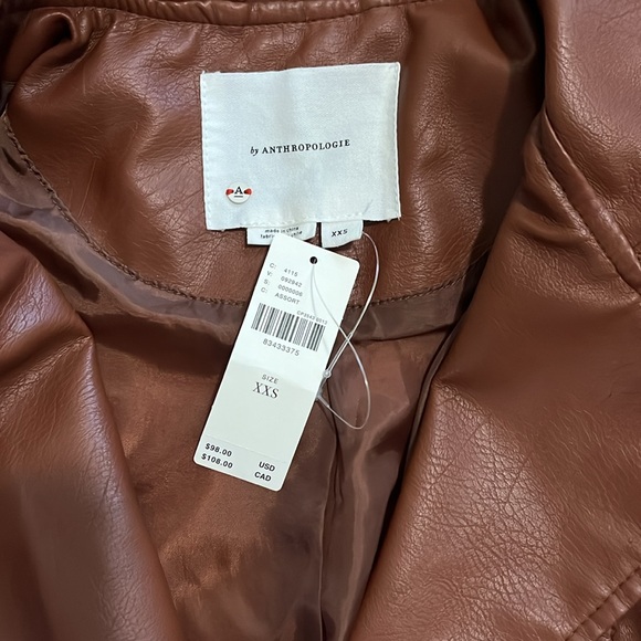 NWT Anthropologie The Saige Faux Leather Moto Jacket - Picture 6 of 7